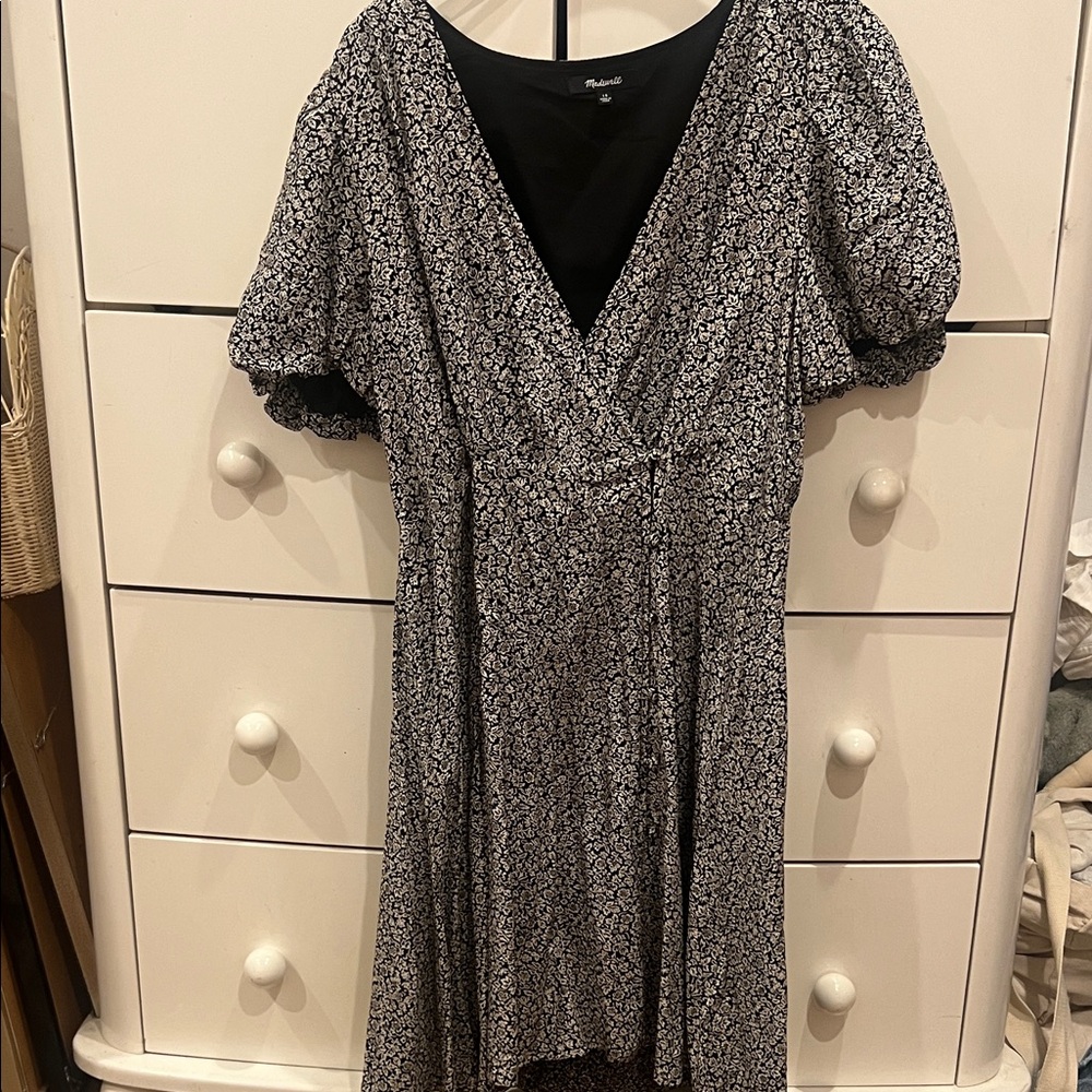 Madewell Black and White Floral Dress